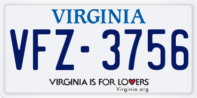 VA license plate VFZ3756