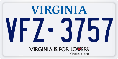 VA license plate VFZ3757
