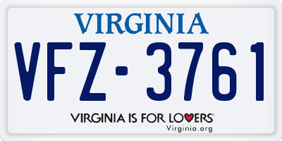 VA license plate VFZ3761