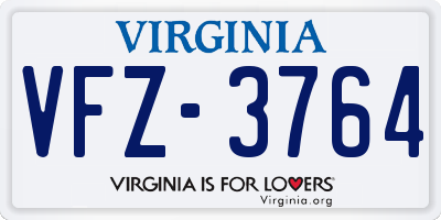 VA license plate VFZ3764