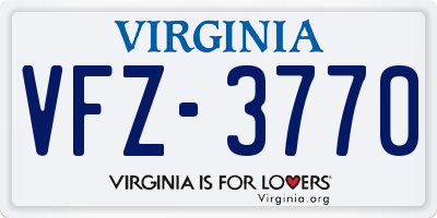 VA license plate VFZ3770