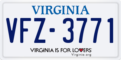 VA license plate VFZ3771