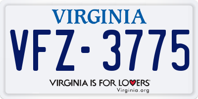 VA license plate VFZ3775