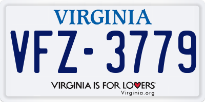 VA license plate VFZ3779