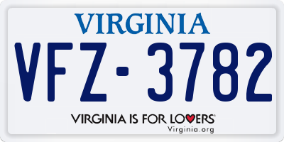 VA license plate VFZ3782