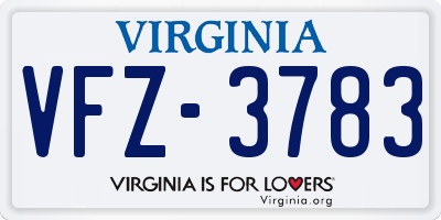 VA license plate VFZ3783