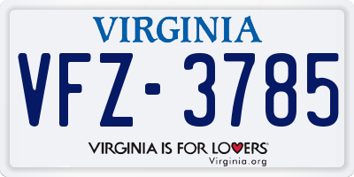VA license plate VFZ3785