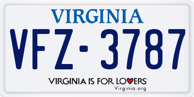 VA license plate VFZ3787