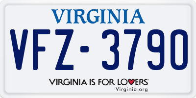 VA license plate VFZ3790