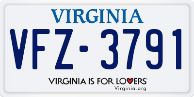 VA license plate VFZ3791