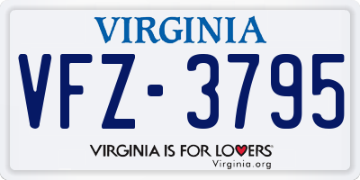 VA license plate VFZ3795