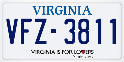 VA license plate VFZ3811