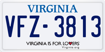 VA license plate VFZ3813