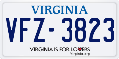 VA license plate VFZ3823