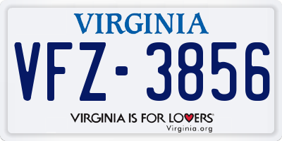VA license plate VFZ3856