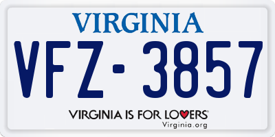 VA license plate VFZ3857