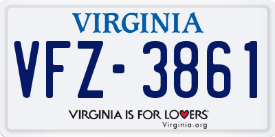VA license plate VFZ3861