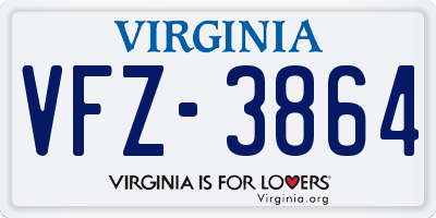 VA license plate VFZ3864