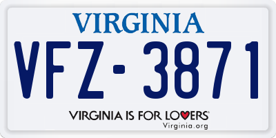 VA license plate VFZ3871