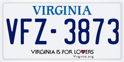VA license plate VFZ3873