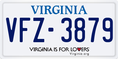 VA license plate VFZ3879