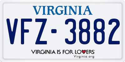 VA license plate VFZ3882