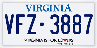 VA license plate VFZ3887