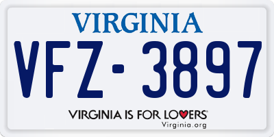 VA license plate VFZ3897
