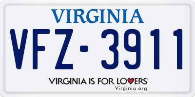 VA license plate VFZ3911