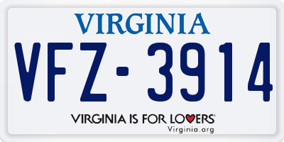 VA license plate VFZ3914