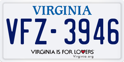 VA license plate VFZ3946