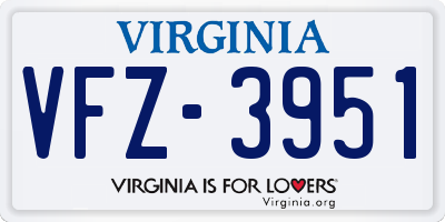 VA license plate VFZ3951