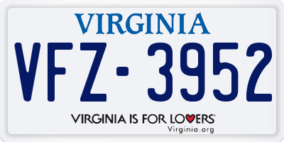 VA license plate VFZ3952