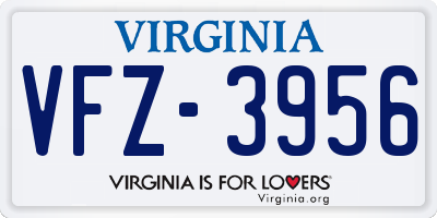 VA license plate VFZ3956