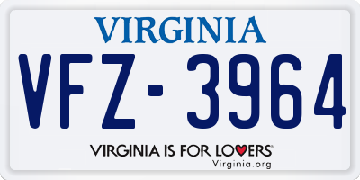 VA license plate VFZ3964