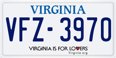 VA license plate VFZ3970