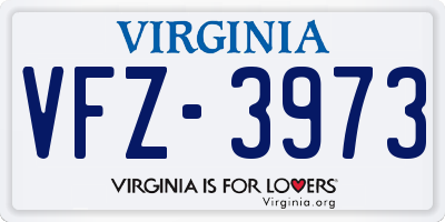 VA license plate VFZ3973