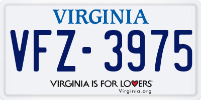 VA license plate VFZ3975
