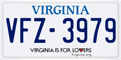 VA license plate VFZ3979
