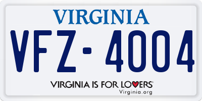 VA license plate VFZ4004