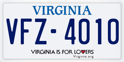 VA license plate VFZ4010