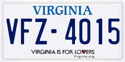 VA license plate VFZ4015