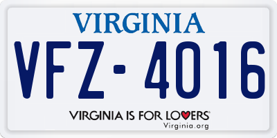 VA license plate VFZ4016