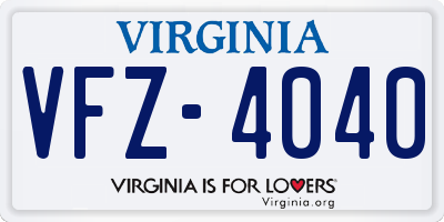 VA license plate VFZ4040