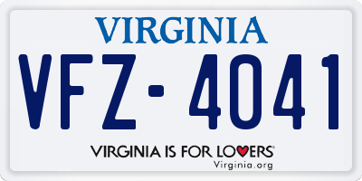 VA license plate VFZ4041