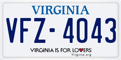 VA license plate VFZ4043