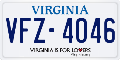 VA license plate VFZ4046