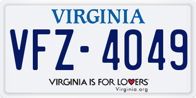 VA license plate VFZ4049