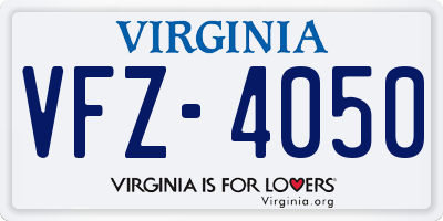 VA license plate VFZ4050