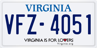VA license plate VFZ4051